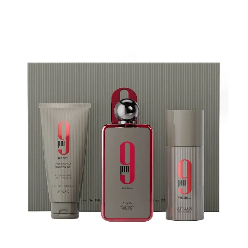 9 pm Rebel 100 ml + telesni sprej 150 ml + SG parfumirana voda unisex