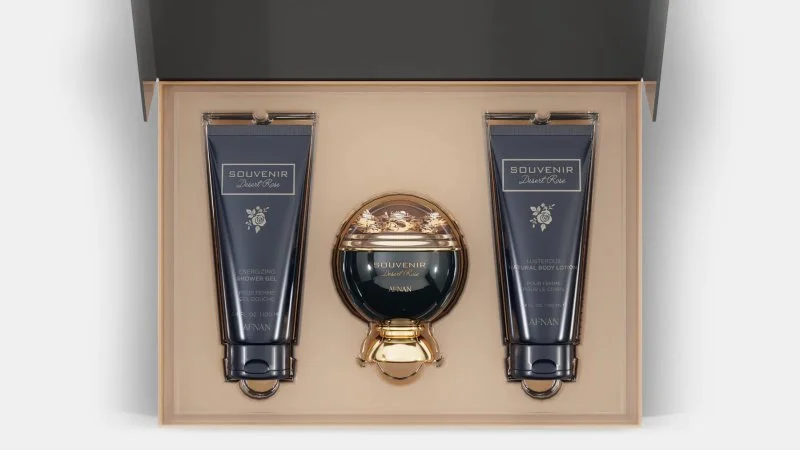 Souvenir Desert Rose U parfumirana voda 100 ml + losjon za telo 100 ml + gel za prhanje