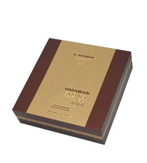 Al Haramain Amber Oud Extreme Gold Edition darilni set unisex parfumski ekstrakt 75 ml + parfumski ekstrakt 30 ml + dezodorant sprej