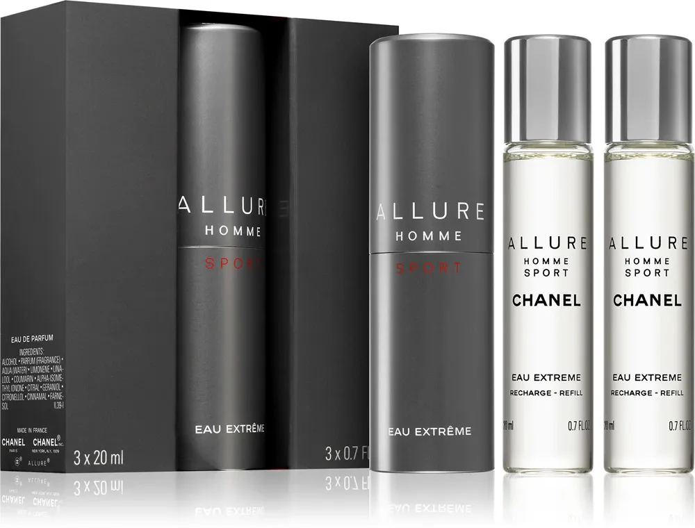 Allure Homme Sport Eau Extrême EDT polnilo 20 ml + EDT polnilo 2 x 20 ml M 60 ml