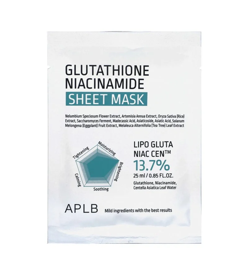 Glutathione Niacinamide Sheet Mask vlažilna in posvetlitvena maska 25 ml