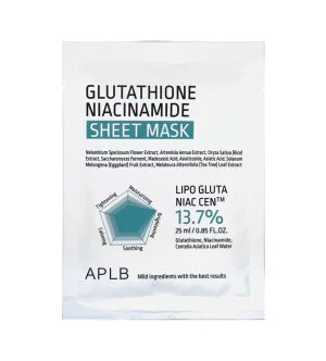 APLB Glutathione Niacinamide Sheet Mask vlažilna in posvetlitvena maska