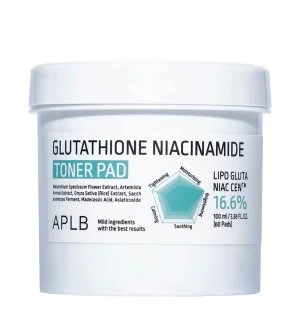 APLB Glutathione Niacinamide Toner Pad vlažilno-posvetlitvene blazinice z tonikom 60 kosov /