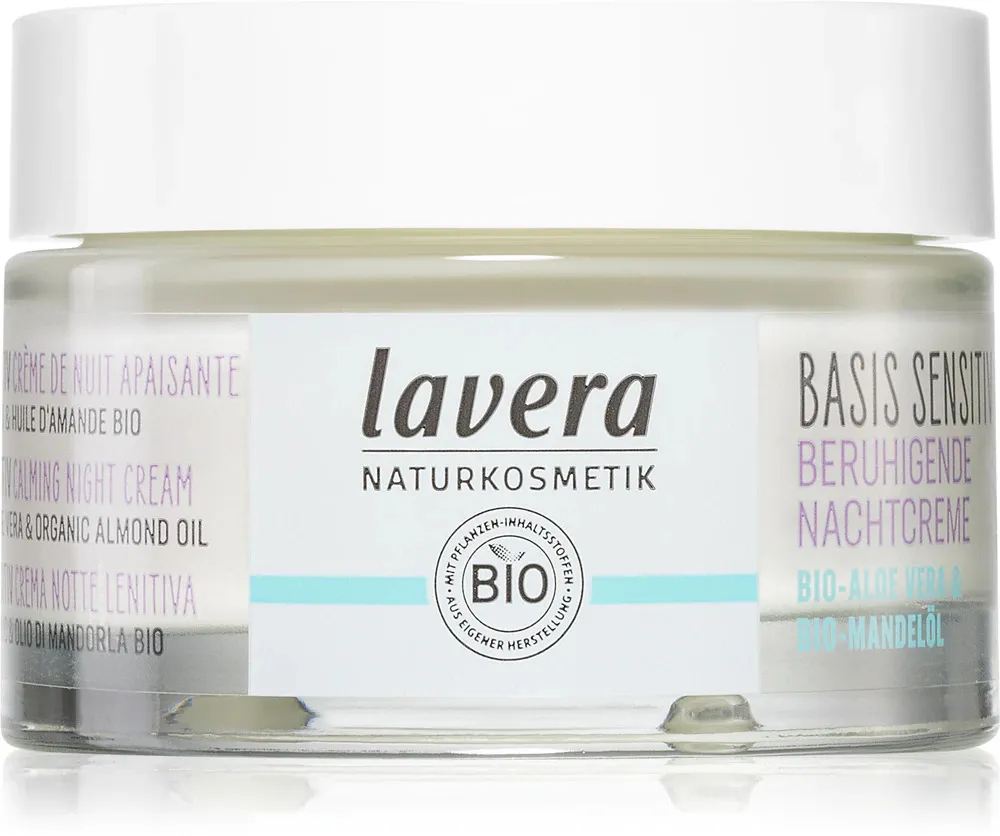 Lavera Basis Sensitiv Pomirjujoča nočna krema brez parfuma 50 ml
