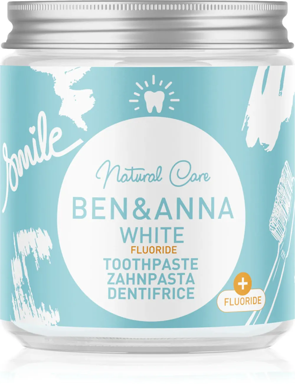 Ben & Anna Belilna zobna pasta s fluoridom (100 ml) - s kamilico in žajbljem