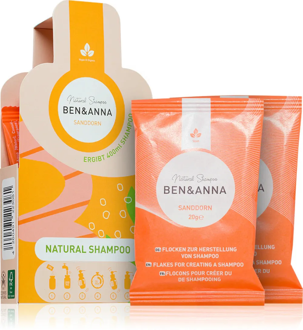 Ben & Anna Šampon v prahu (2×20 g) - Rakitovec - obnavlja in pomirja