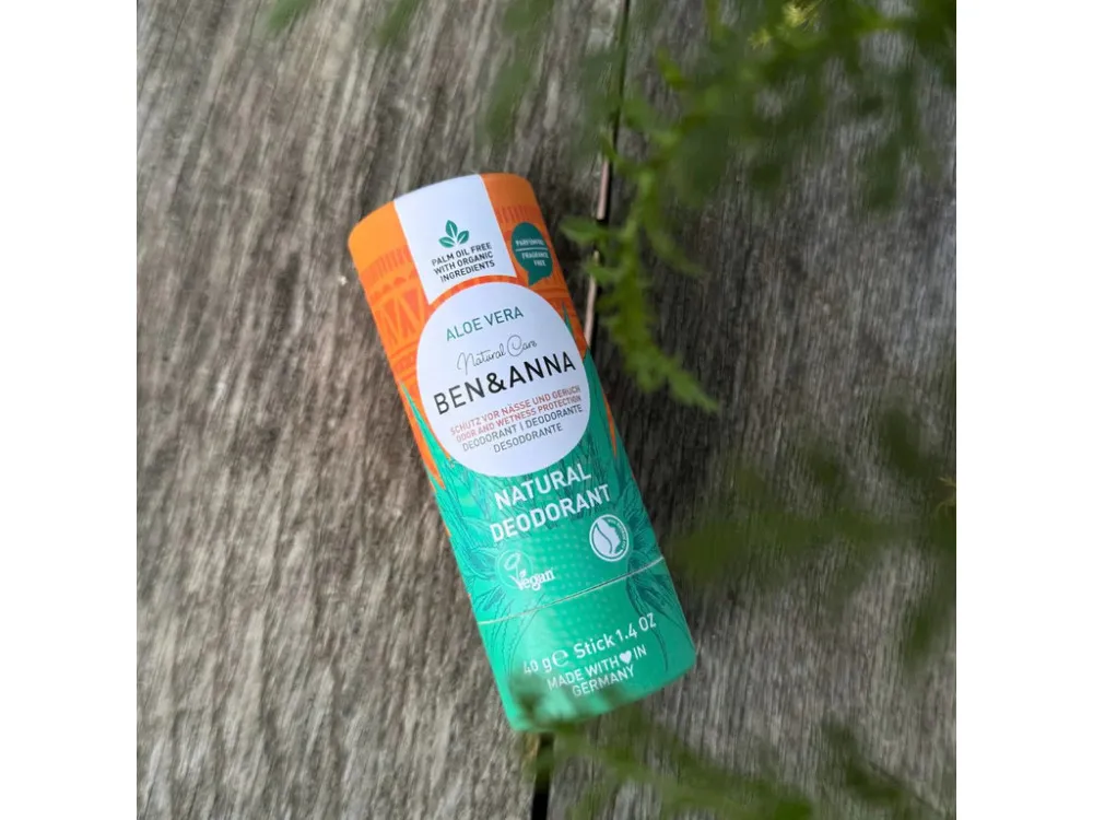 Ben & Anna Trdi dezodorant brez dišav (40 g) - Aloe Vera - za občutljivo kožo