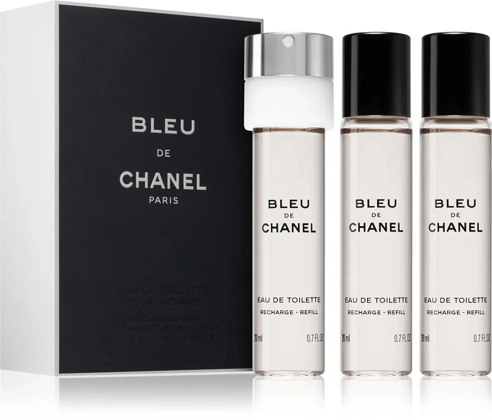 Bleu de Chanel EDT polnilo 2 x 20 ml + EDT polnilo z razpršilnikom 20 ml M 60 ml