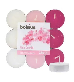 Bolsius Scented Tealights Orchid 4h čajna svečka 18 kos