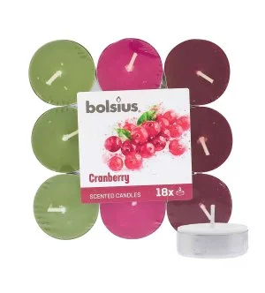 Bolsius Scented Tealights Cranberry 4h čajna svečka 18 kosov