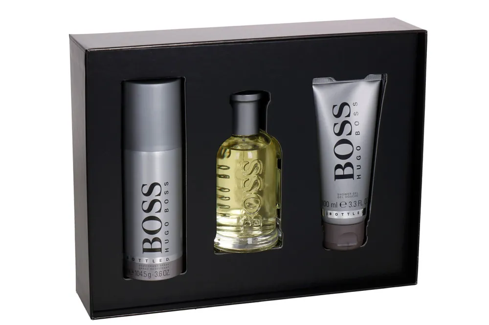 Boss Bottled darilni set toaletna voda 100 ml + gel za prhanje 100 ml + deodorant za moške