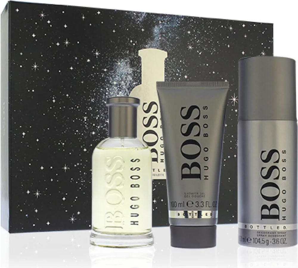 Boss Bottled darilni set toaletna voda 100 ml + gel za prhanje 100 ml + deodorant za moške