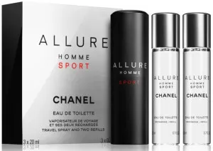 Chanel Allure Homme Sport toaletna voda za moške 3x20 ml napolnljiva steklenička