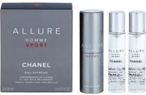 Chanel Allure Homme Sport Eau Extreme toaletna voda 3x20 ml za moške ponovno polnljiv flakon