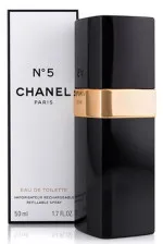 N°5 toaletna voda 50 ml za ženske, ponovno polnljiv flakon 50 ml napolnljiv