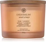 Dišeča sveča Chesapeake Bay Love + Passion s 3 stenji 312 g