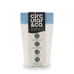 Circular Cup (227 ml) - krem/turkizna - iz papirnatih skodelic za enkratno uporabo