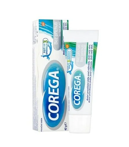 Brez okusa ekstra močna lepilna krema za zobne proteze 40 g