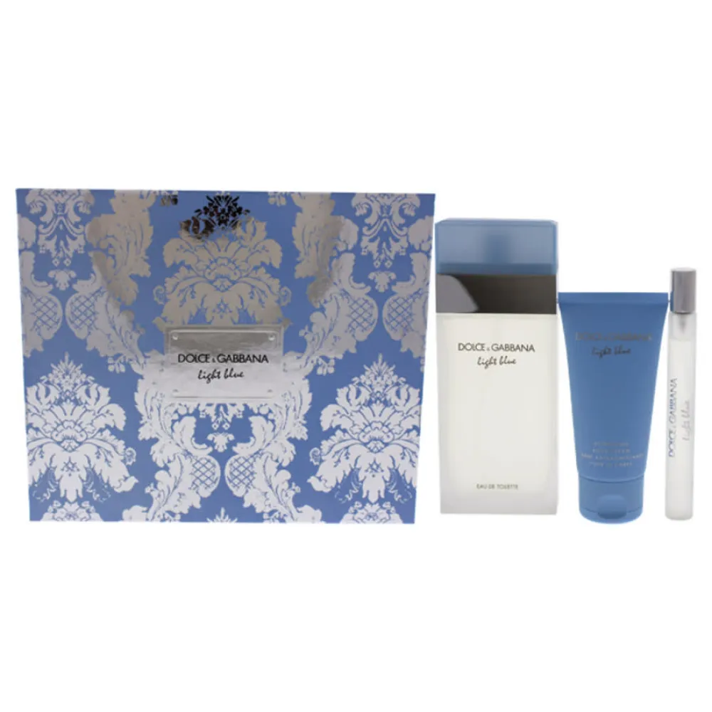 Darilni set Dolce & Gabbana Light Blue za ženske toaletna voda 100 ml + krema za telo 50 ml + toaletna voda 10 ml 100 ml + tělový krém 50 ml + toaletní voda 10 ml
