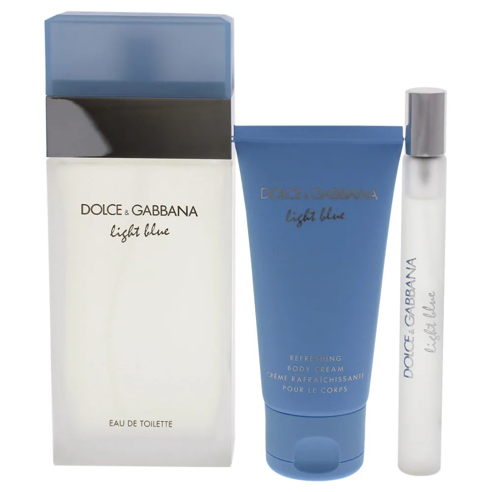 Darilni set Dolce & Gabbana Light Blue za ženske toaletna voda 100 ml + krema za telo 50 ml + toaletna voda 10 ml 100 ml + tělový krém 50 ml + toaletní voda 10 ml