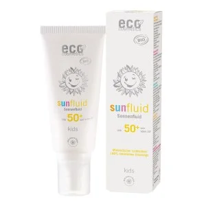 Eco Cosmetics Otroški fluid za sončenje SPF 50+ BIO (100 ml) - z naravnim mineralnim filtrom