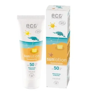 Eco Cosmetics Mleko za sončenje Neutral brez dišav SPF 50 BIO (125 ml) - z naravnimi mineralnimi filtri