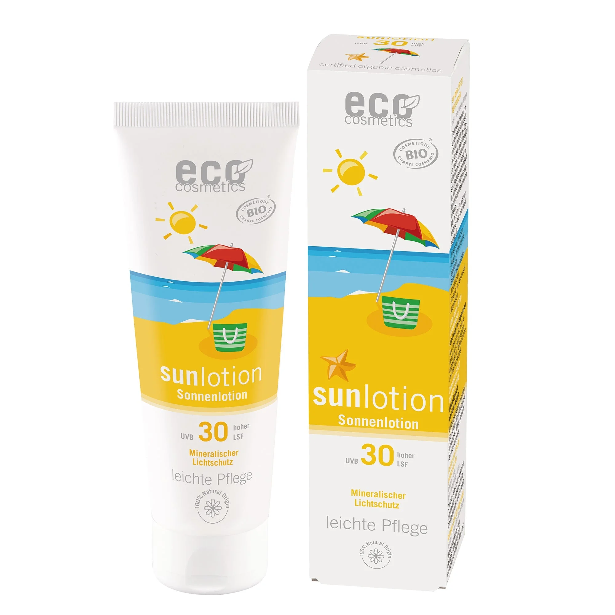 Eco Cosmetics Mleko za sončenje SPF 30 BIO (125 ml) - s cinkovim oksidom