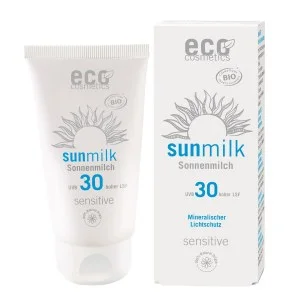 Eco Cosmetics Mleko za sončenje SPF 30 Sensitive BIO (75 ml) - z naravnimi mineralnimi filtri