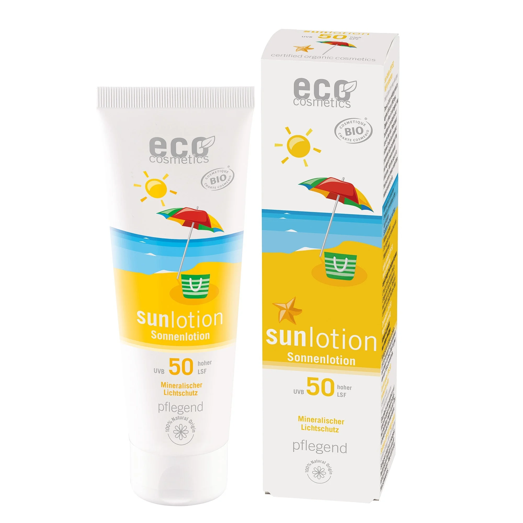 Eco Cosmetics Mleko za sončenje SPF 50 BIO (125 ml) - z naravnimi mineralnimi filtri