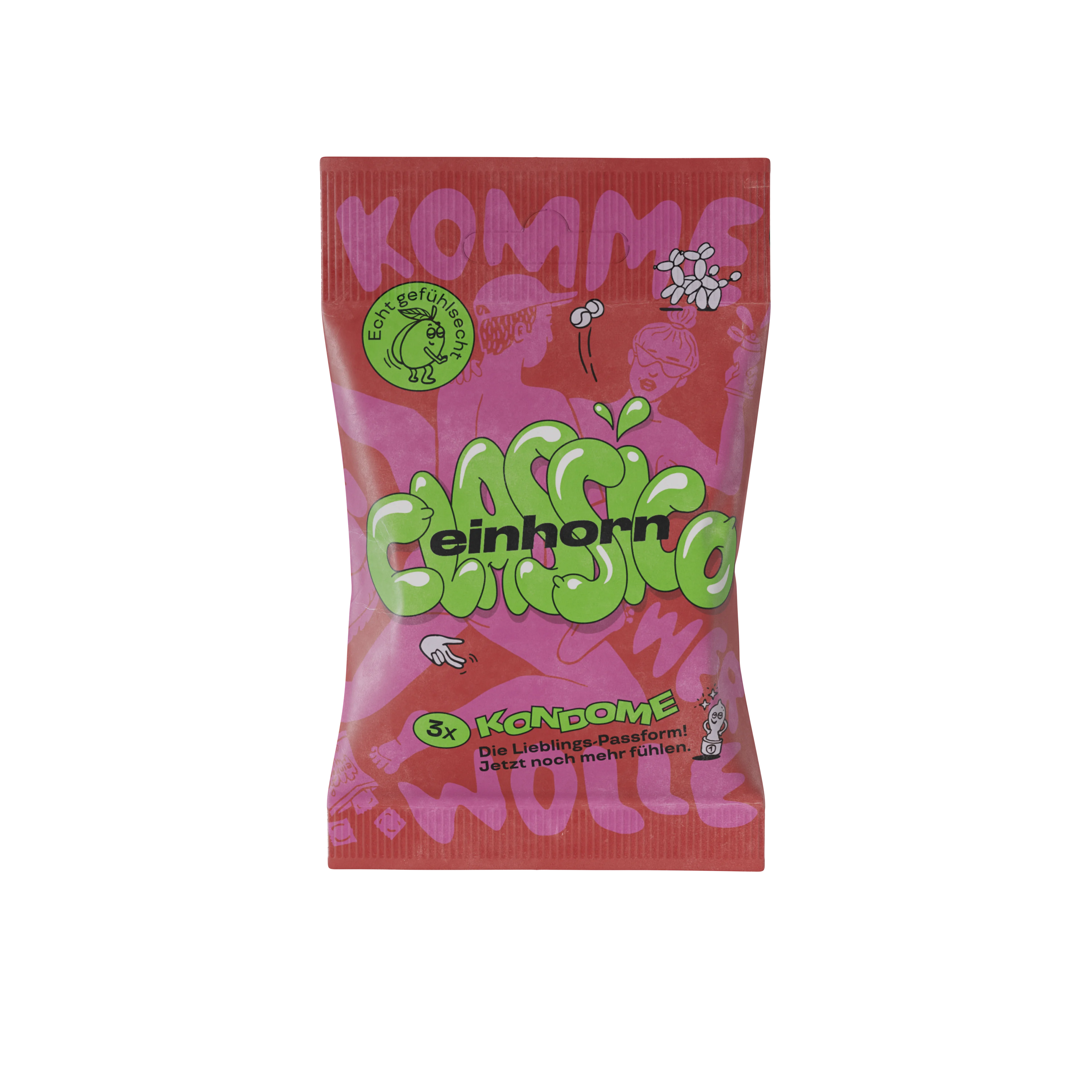 Einhorn Kondomi Classic 3 kosi - veganski, brez dišav