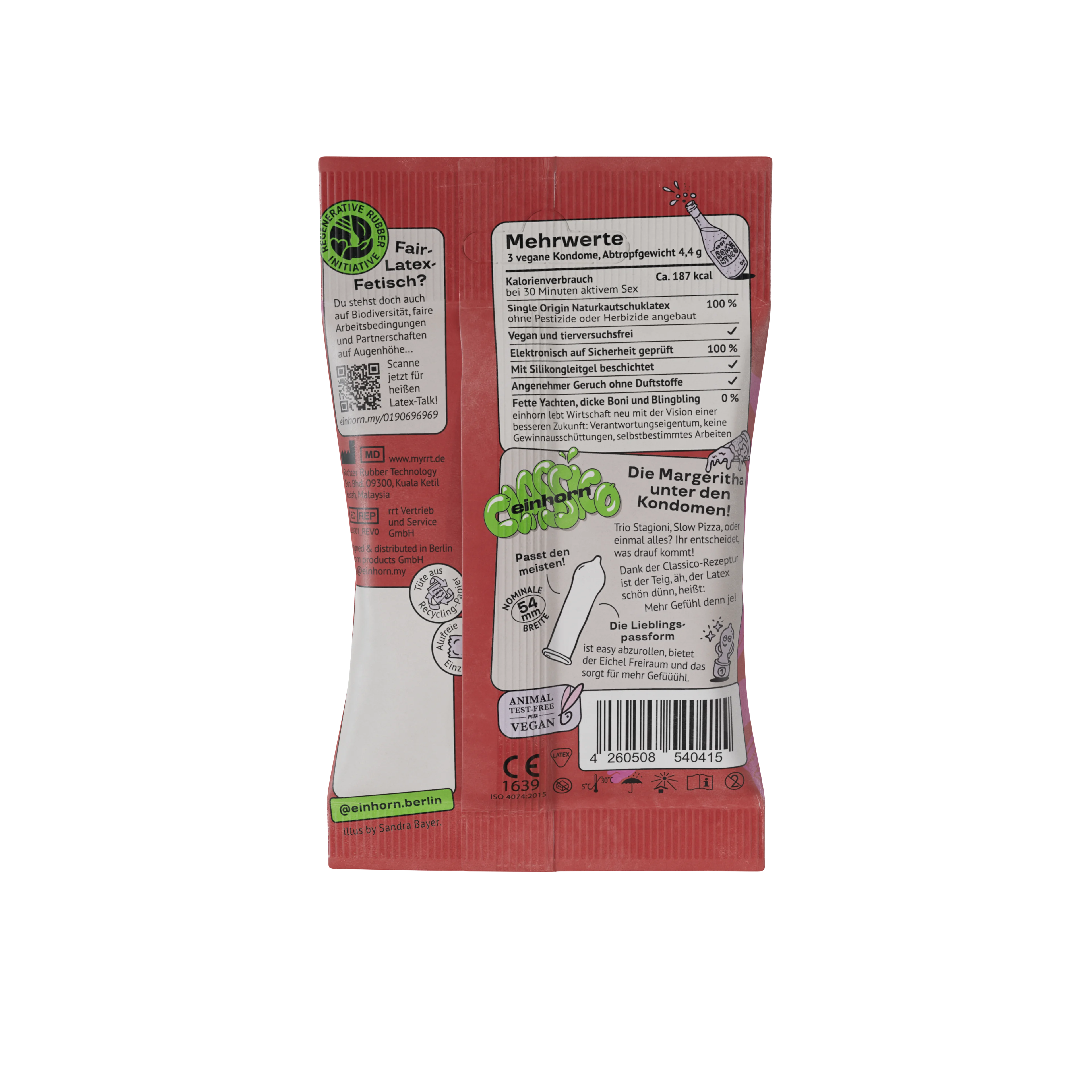 Einhorn Kondomi Classic 3 kosi - veganski, brez dišav