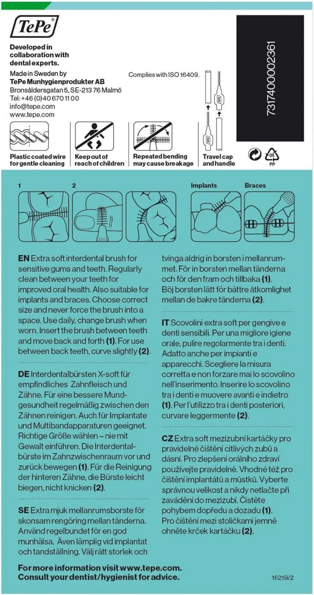 Extra Soft medzobne ščetke 5 zelene (0,8 mm) 8 kosov