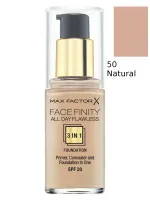 Facefinity 3 v 1 tekoči puder - 50 Natural 30 ml