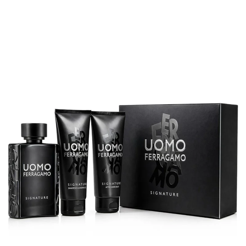 Uomo Signature parfumska voda za moške 100 ml + balzam po britju 100 ml + moški šampon in gel za prhanje