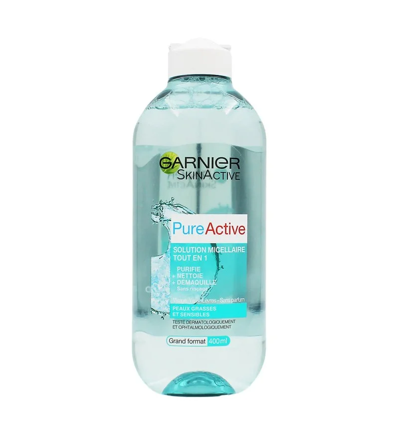 SkinActive PureActive All-in-1 micelarna voda za mastno in občutljivo kožo 400 ml