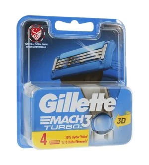 Gillette Mach3 Turbo nadomestne britvice 4 kosi za moške