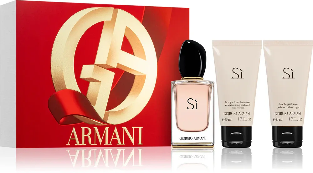 Sì darilni set za ženske parfumska voda 50 ml + gel za prhanje 50 ml + mleko za telo 50 ml 50 ml + sprchový gel 50 ml + tělové mléko 50 ml