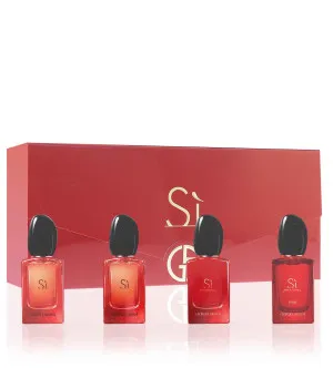 Giorgio Armani Sì set miniatur za ženske Sì Passione parfumirana voda 7 ml + Sì Passione Éclat parfumirana voda 7 ml + Sì parfumirana voda 7 ml + Sì Intense parfumirana voda 7 ml
