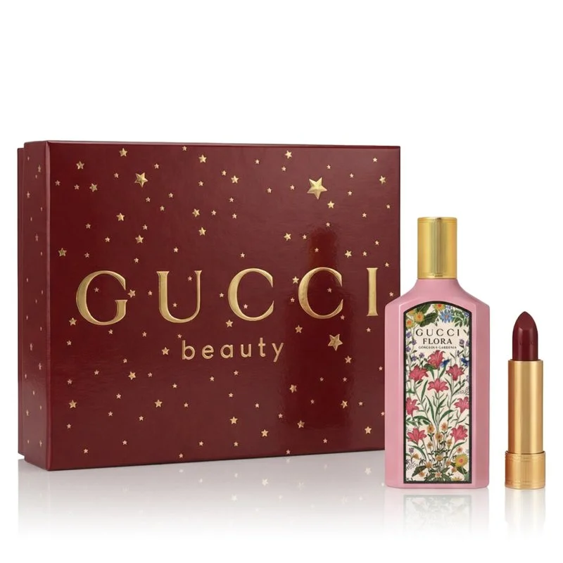 Flora Gorgeous Gardenia 50 ml + šminka 509 Rouge De Beauté Brillant 1,8 g parfumska voda za ženske