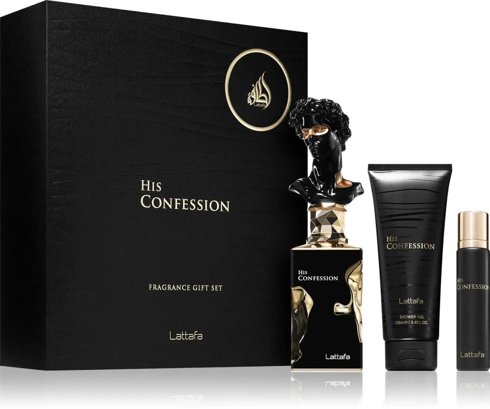 His Confession 100 ml + EDP MINI 12 ml + SG parfumska voda za moške