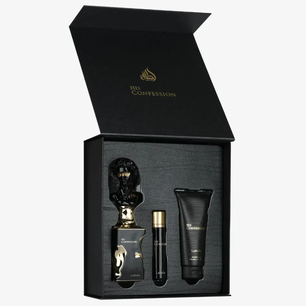 His Confession 100 ml + EDP MINI 12 ml + SG parfumska voda za moške