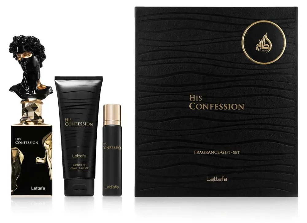 His Confession 100 ml + EDP MINI 12 ml + SG parfumska voda za moške