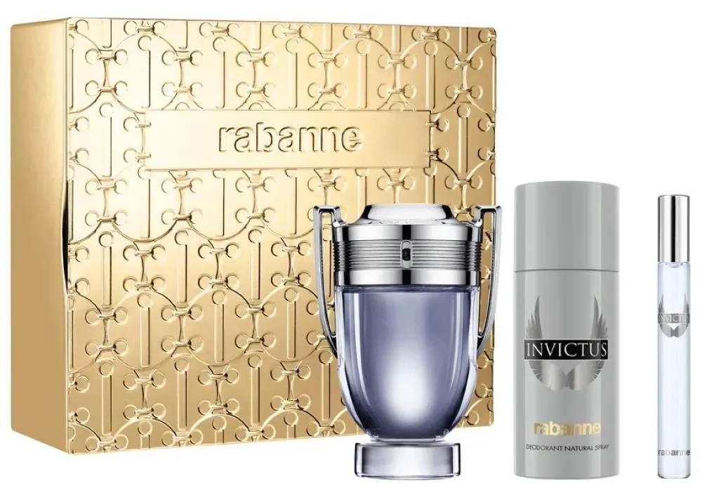 Invictus 100 ml + EDT MINI 10 ml + DEO v spreju toaletna voda za moške 150 ml