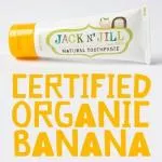 Jack n Jill Otroška zobna pasta - banana BIO (50 g) - brez fluora, z izvlečkom ekološkega ognjiča