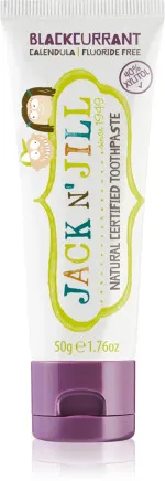 Jack n Jill Otroška zobna pasta - jagoda BIO (50 g) - brez fluora, z izvlečkom ekološkega ognjiča