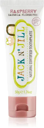 Jack n Jill Otroška zobna pasta - jagoda BIO (50 g) - brez fluora, z izvlečkom ekološkega ognjiča