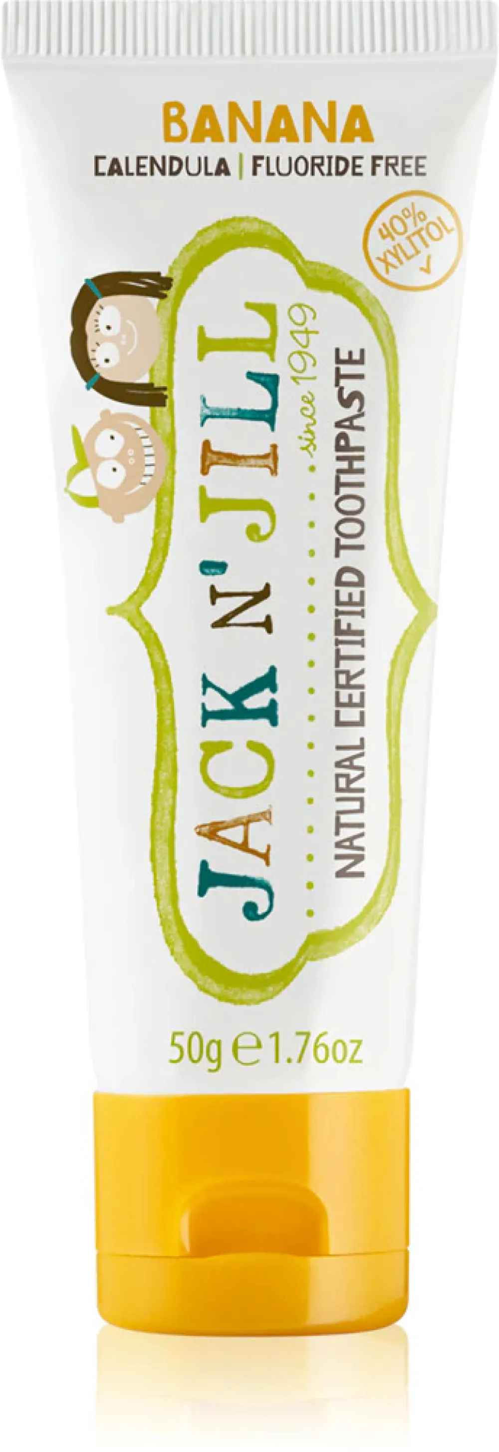 Jack n Jill Otroška zobna pasta - jagoda BIO (50 g) - brez fluora, z izvlečkom ekološkega ognjiča