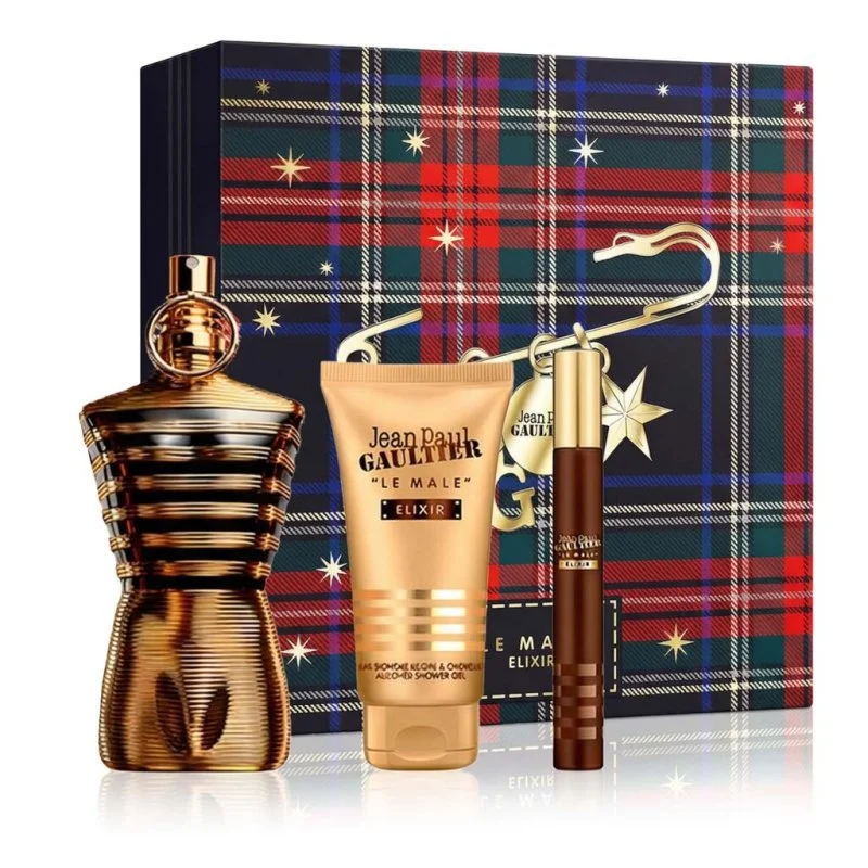 Le Male Elixir 125 ml + Parfum MINI 10 ml + SG parfum za moške 75 ml
