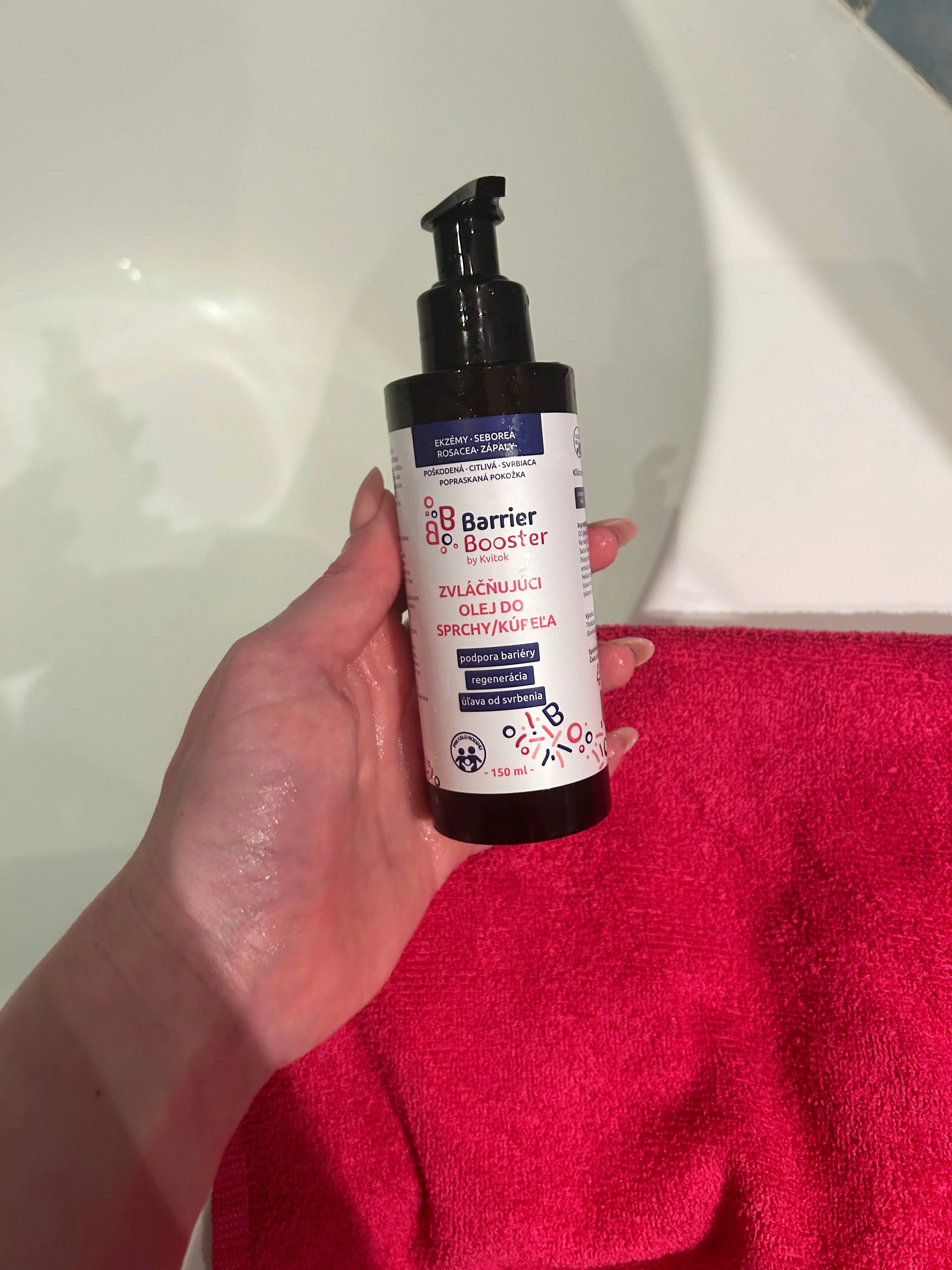 Kvitok Barrier Booster Mehčalno olje za prhanje in kopel (150 ml) - za svilnato mehko kožo
