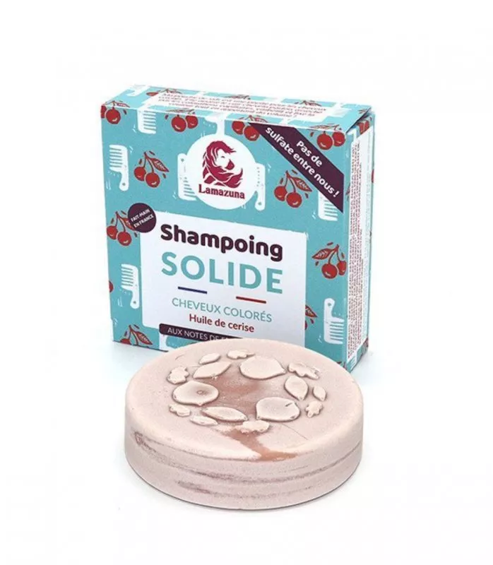 Lamazuna Trdni šampon za barvane lase - češnjevo olje (70 g)
